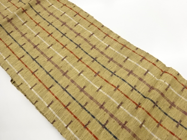 JAPANESE NAGOYA OBI / TSUMUGI / WOVEN GEOMETRIC